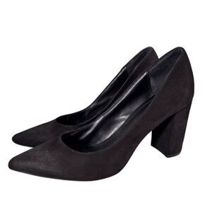 Marc Fisher LTD Women's Yalina Black Suede Block Heel Pumps Size 8